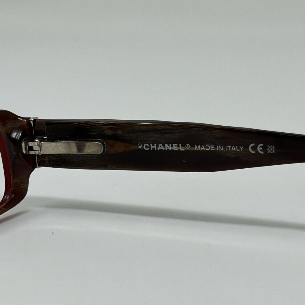 Chanel CH 3124 650 51mm Bordeaux Horn Quilted Cocomark Eyeglasses Frames Only - Picture 5 of 12